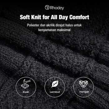 Rhodey topi kupluk rajut pria wanita poliester winter beanie hat (1)