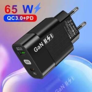 Vaorlo adaptor kepala charger dual port gan fast charging qc30 pd 65w bk397 gan