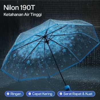 Yesello payung lipat manual motif cherry blossom 8 bone 95cm e023 (2)