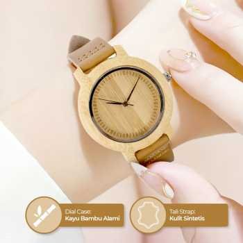 Bobo bird jam tangan bambu analog wanita a10