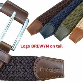 Brewyn logan ikat pinggang rajut elastis unisex pria wanita (2)
