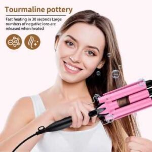 Chignon catokan rambut 3 barrel hair curling wavy iron 25mm 70w gn