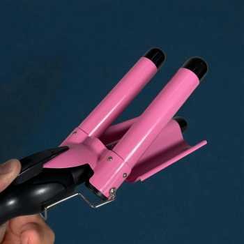 Chignon catokan rambut 3 barrel hair curling wavy iron 25mm 70w gn 70 (4)