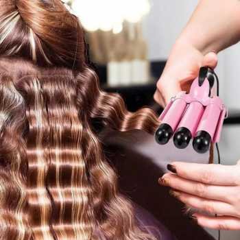 Chignon catokan rambut 3 barrel hair curling wavy iron 25mm 70w gn 70 (7)