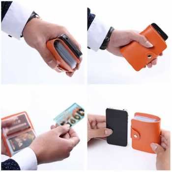 Dompet kartu minimalis card wallet kulit pu 24 slot c170 (2)
