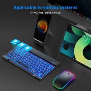 Emtra keyboard wireless bluetooth rgb ios android windows 10 inch emr10