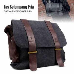 Kaka tas selempang pria korean canvas messenger bag l2642
