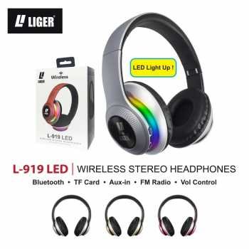 Liger l 919 led wireless bluetooth headphone stereo with mic (1)