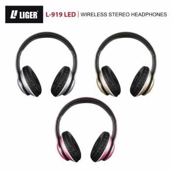 Liger l 919 led wireless bluetooth headphone stereo with mic