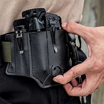 Perfeclan tas pinggang sabuk holster leather pouch multitool edc pf 17 (4)