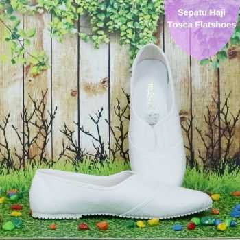 Sepatu wanita tosca flatshoes murah putih perlengkapan haji dan umroh (1)