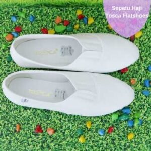 Sepatu wanita tosca flatshoes murah putih perlengkapan haji dan umroh
