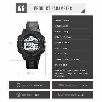 Skmei jam tangan digital sporty pria wanita anti air 50m 2130 (2)