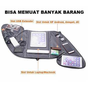 Tr4 tas ransel pria usb extender modern model kanvas import (1)